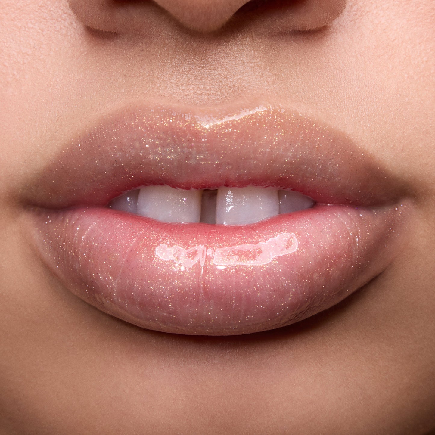 Close-up of models’ lips wearing Colourpop Shine. Shimmer. Repeat. Vanilla Matcha Fresh Kiss Glossy Balm, showing high-shine shimmer finish from the full collection value sets on different skin tones.