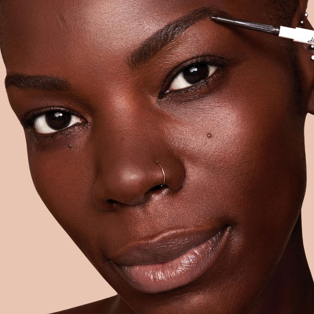 PF Primer Deep Dark 23N TM Deep Dark 23 Powder Black + Brown Precision Pencil Soft Black Brow Gel Strawberry Lip Mask